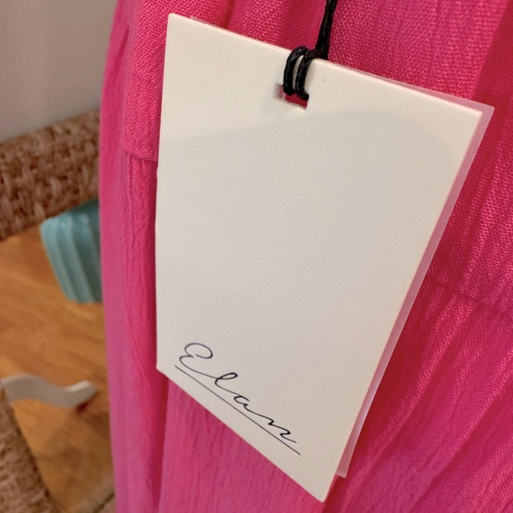 Pink Tie Halter Swim Coverup Backless Dress Ruffle Collar Rayon Size Medium NWT - Picture 7 of 7